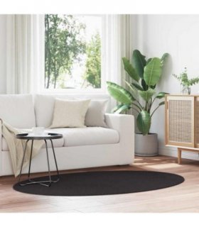 vidaXL Area Rugs Oval HUARTE Black 100 x 200 cm 100% Polyester