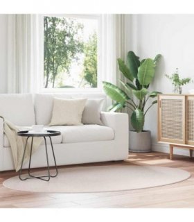 vidaXL Area Rugs Oval HUARTE Sand 140 x 200 cm 100% Polyester