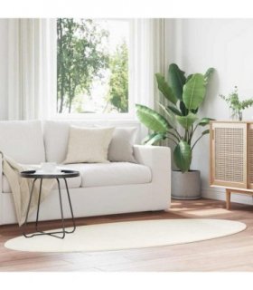 vidaXL Area Rugs Oval HUARTE Cream 120 x 170 cm 100% Polyester