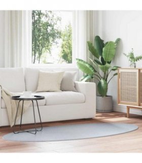 vidaXL Area Rugs Oval HUARTE Grey 100 x 200 cm 100% Polyester