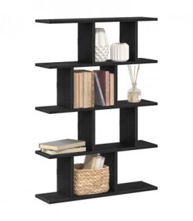 vidaXL Wall Cube Shelf 12 Compartments Black Engineered Wood — V0672058831
