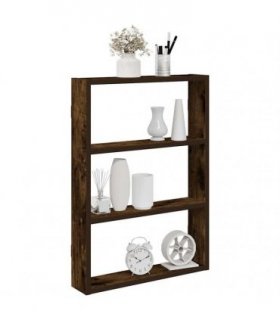 vidaXL Wall Shelf Smoked Oak 43x9x60 cm Engineered Wood