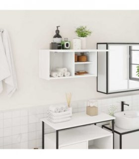 vidaXL Bathroom Wall Cabinet White 60x25x30 cm Engineered Wood — Size: 60 x 25 x 30 cm