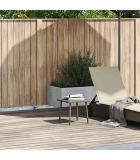 vidaXL Garden Coffee Table Rectangular Grey 40x40x37 cm Poly Rattan — Size: 40 x 40 x 37 cm