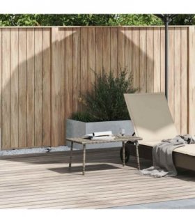 vidaXL Garden Coffee Table Rectangular Grey 80x40x37 cm Poly Rattan — Size: 80 x 40 x 37 cm
