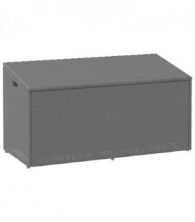 vidaXL Garden Storage Box Black 110x50x58 cm Poly Rattan — Size: 110 x 50 x 58 cm