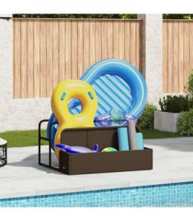 vidaXL Poolside Float Storage Brown 110x100x57 cm Poly Rattan