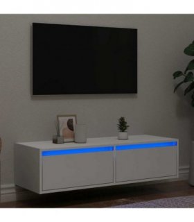 vidaXL TV Cabinet with LED Lights White 100X35.5x25 cm