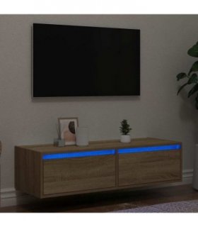 vidaXL TV Cabinet with LED Lights Sonoma Oak 100X35.5x25 cm
