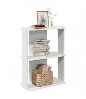vidaXL Bookcase 3-Tier White 60x30x80 cm Engineered Wood — Size: 60 x 30 x 80 cm