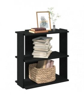 vidaXL Bookcase 3-Tier Black 60x30x60 cm Engineered Wood — Size: 60 x 30 x 60 cm