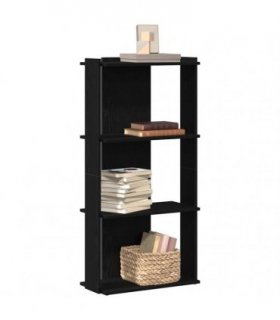 vidaXL Bookcase 3-Tier Black 60x30x120 cm Engineered Wood — Size: 60 x 30 x 120 cm