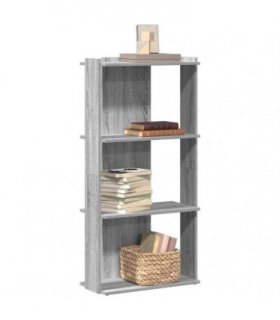 vidaXL Bookcase 3-Tier Grey Sonoma 60x30x120 cm Engineered Wood — Size: 60 x 30 x 120 cm