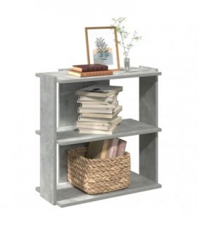vidaXL Bookcase 3-Tier Concrete Grey 60x30x60 cm Engineered Wood — Size: 60 x 30 x 60 cm