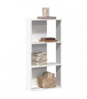 vidaXL Bookcase 3-Tier White 60x30x120 cm Engineered Wood — Size: 60 x 30 x 120 cm
