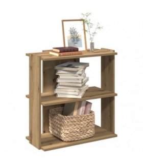 vidaXL Bookcase 3-Tier Artisan Oak 60x30x60 cm Engineered Wood — Size: 60 x 30 x 60 cm