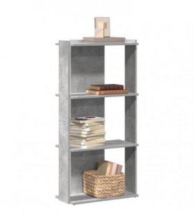 vidaXL Bookcase 3-Tier Concrete Grey 60x30x120 cm Engineered Wood — Size: 60 x 30 x 120 cm
