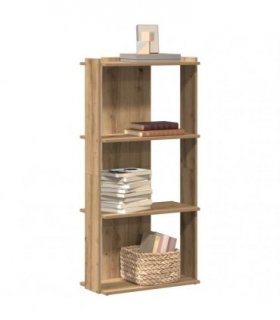 vidaXL Bookcase 3-Tier Artisan Oak 60x30x120 cm Engineered Wood — Size: 60 x 30 x 120 cm