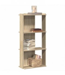 vidaXL Bookcase 3-Tier Sonoma Oak 60x30x120 cm Engineered Wood — Size: 60 x 30 x 120 cm