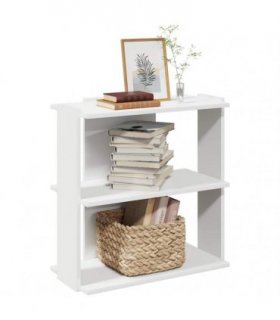 vidaXL Bookcase 3-Tier White 60x30x60 cm Engineered Wood — Size: 60 x 30 x 60 cm