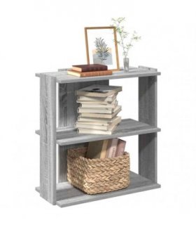 vidaXL Bookcase 3-Tier Grey Sonoma 60x30x60 cm Engineered Wood — Size: 60 x 30 x 60 cm