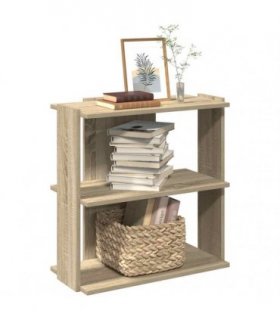 vidaXL Bookcase 3-Tier Sonoma Oak 60x30x60 cm Engineered Wood — Size: 60 x 30 x 60 cm