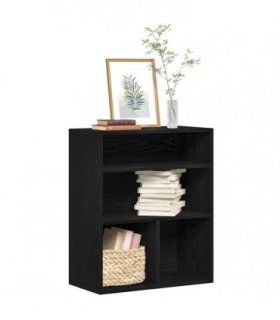 vidaXL Book Cabinet Black 60x30x71.5 cm Engineered Wood — Size: 60 x 30 x 71.5 cm