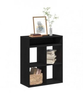 vidaXL Book Cabinet Black 66x31x80 cm Engineered Wood — Size: 66 x 31 x 80 cm