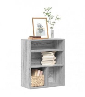 vidaXL Book Cabinet Grey Sonoma 60x30x71.5 cm Engineered Wood — Size: 60 x 30 x 71.5 cm