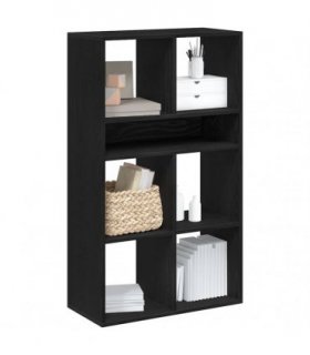 vidaXL Book Cabinet Black 66x31x112 cm Engineered Wood — Size: 66 x 31 x 112 cm