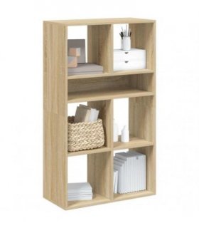 vidaXL Book Cabinet Sonoma Oak 66x31x112 cm Engineered Wood — Size: 66 x 31 x 112 cm