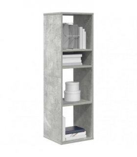 vidaXL Book Cabinet Concrete Grey 34x31x112 cm Engineered Wood — Size: 34 x 31 x 112 cm