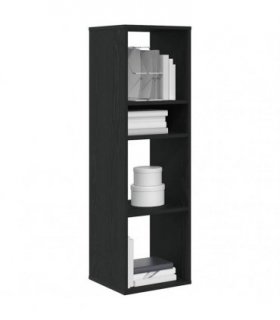 vidaXL Book Cabinet Black 34x31x112 cm Engineered Wood — Size: 34 x 31 x 112 cm