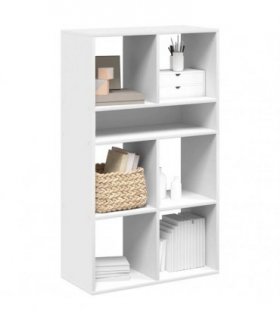 vidaXL Book Cabinet White 66x31x112 cm Engineered Wood — Size: 66 x 31 x 112 cm