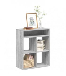 vidaXL Book Cabinet Grey Sonoma 66x31x80 cm Engineered Wood — Size: 66 x 31 x 80 cm