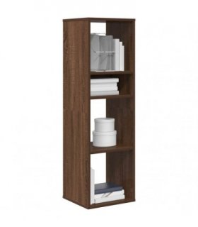 vidaXL Book Cabinet Brown Oak 34x31x112 cm Engineered Wood — Size: 34 x 31 x 112 cm