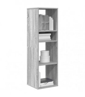 vidaXL Book Cabinet Grey Sonoma 34x31x112 cm Engineered Wood — Size: 34 x 31 x 112 cm