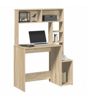 vidaXL Desk with Shelves Sonoma Oak 100x45x140 cm Engineered Wood