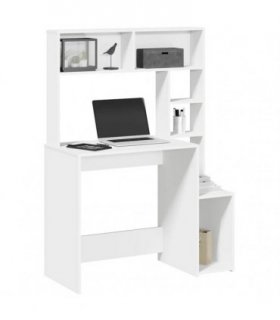 vidaXL Desk with Shelves White 100x45x140 cm Engineered Wood