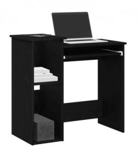 vidaXL Desk with Shelves Black 84x40x78 cm Engineered Wood