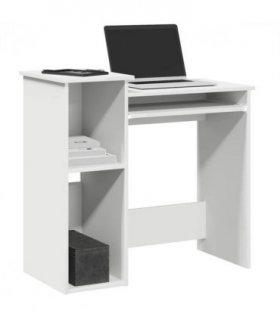 vidaXL Desk with Shelves White 84x40x78 cm Engineered Wood