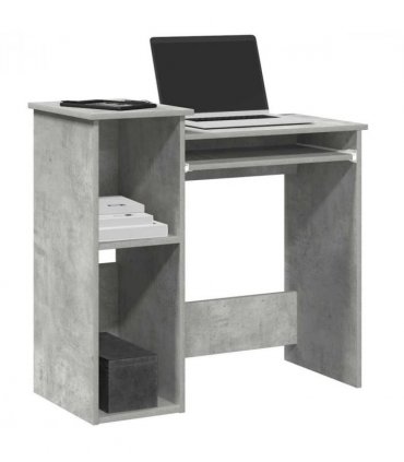 vidaXL Desk with Shelves Concrete Grey 84x40x78 cm Engineered Wood