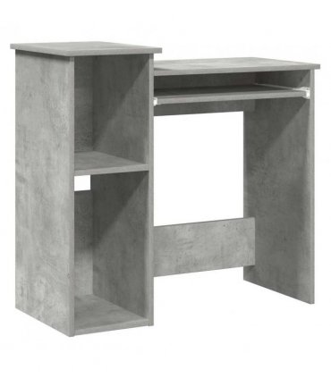 vidaXL Desk with Shelves Concrete Grey 84x40x78 cm Engineered Wood