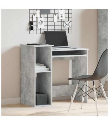 vidaXL Desk with Shelves Concrete Grey 84x40x78 cm Engineered Wood
