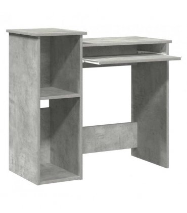 vidaXL Desk with Shelves Concrete Grey 84x40x78 cm Engineered Wood