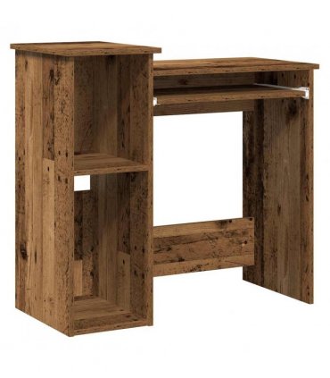 vidaXL Desk with Shelves Old Wood 84x40x78 cm Engineered Wood