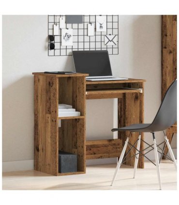 vidaXL Desk with Shelves Old Wood 84x40x78 cm Engineered Wood