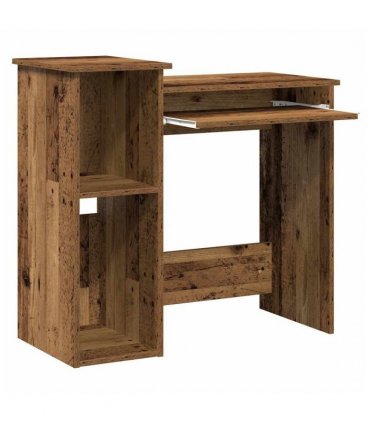 vidaXL Desk with Shelves Old Wood 84x40x78 cm Engineered Wood