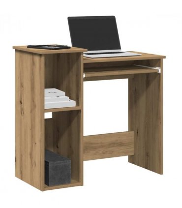 vidaXL Desk with Shelves Artisan Oak 84x40x78 cm Engineered Wood