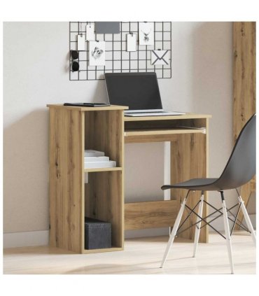 vidaXL Desk with Shelves Artisan Oak 84x40x78 cm Engineered Wood